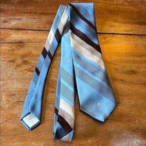 Paco Rabanne Blue and Brown Striped Tie
